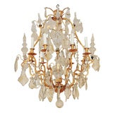 Gilt bronze cut glass chandelier