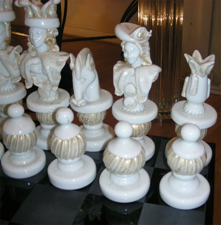 1980's Murano Glass Chess Game Set 1