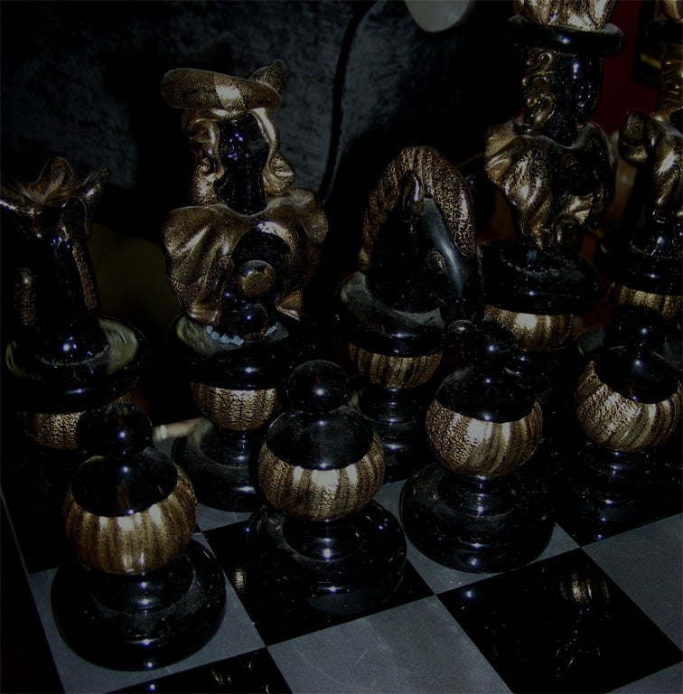 1980's Murano Glass Chess Game Set 3