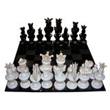 1980's Murano Glass Chess Game Set