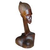 1930s Sculpted Ebony Bust of an African Woman