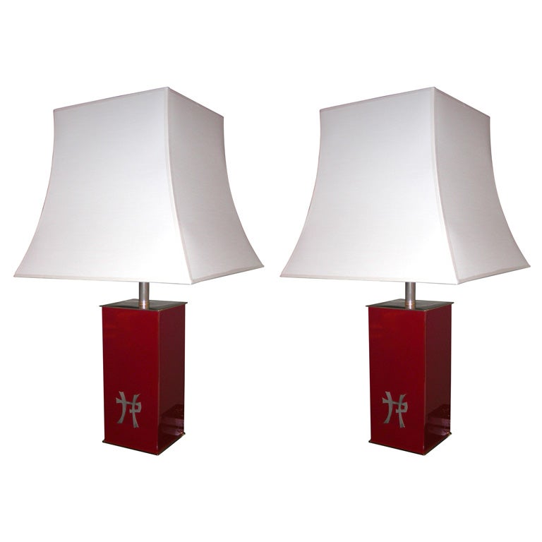Two 1970s Lamps by the Decorator Jean-Claude Mahey For Sale
