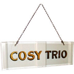 Reverse Glass Gilded Sign "Cosy Trio"