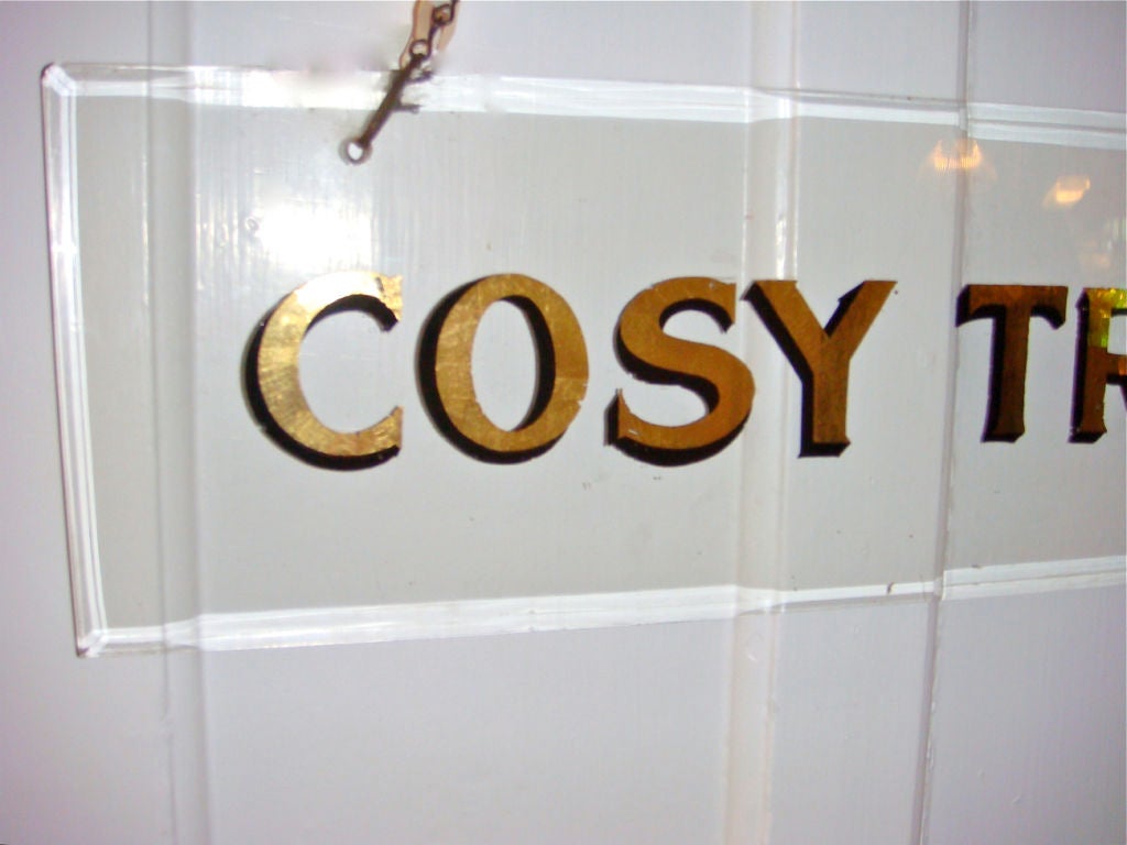 Reverse Glass Gilded Sign "Cosy Trio"