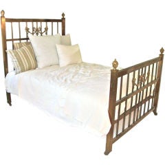 Antique Unusual Brass Double Bed