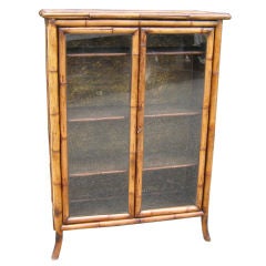 bamboo glass bookcase