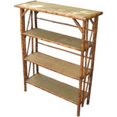 Antique Bamboo Four-Tier Bookshelf