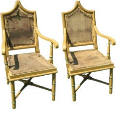 Antique Pair of wooden arm chairs