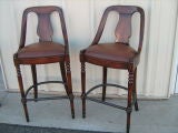 Leather seat bar stools