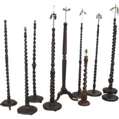 Collection of antique floor lamps