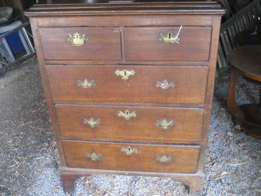 English oak Linen press  18th Cent