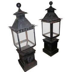Antique Oversize Tole Lanterns