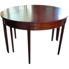 Mahogany Dining Table / Pair of Demi-Lunes