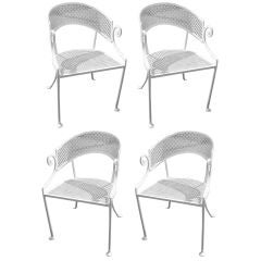 Set of 4 Tub Back Iron Chairs