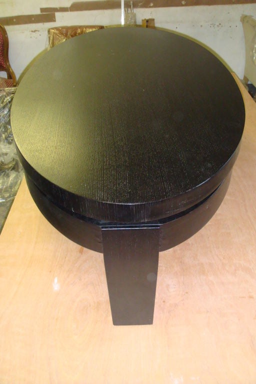 Italian Oval rift Oak coffee table. For Sale