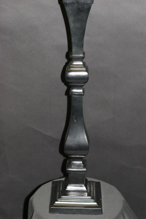 Late 20th Century Pair of tall lacquered metal Architectural Balustrade lamps For Sale