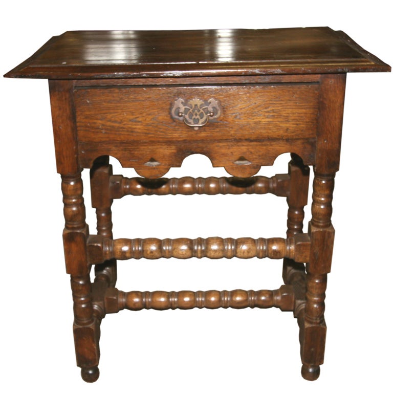 Solid Oak end table at 1stDibs