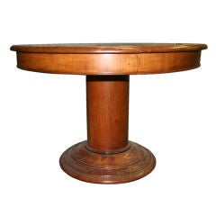 1930's Column Round dining Table in Pecan .