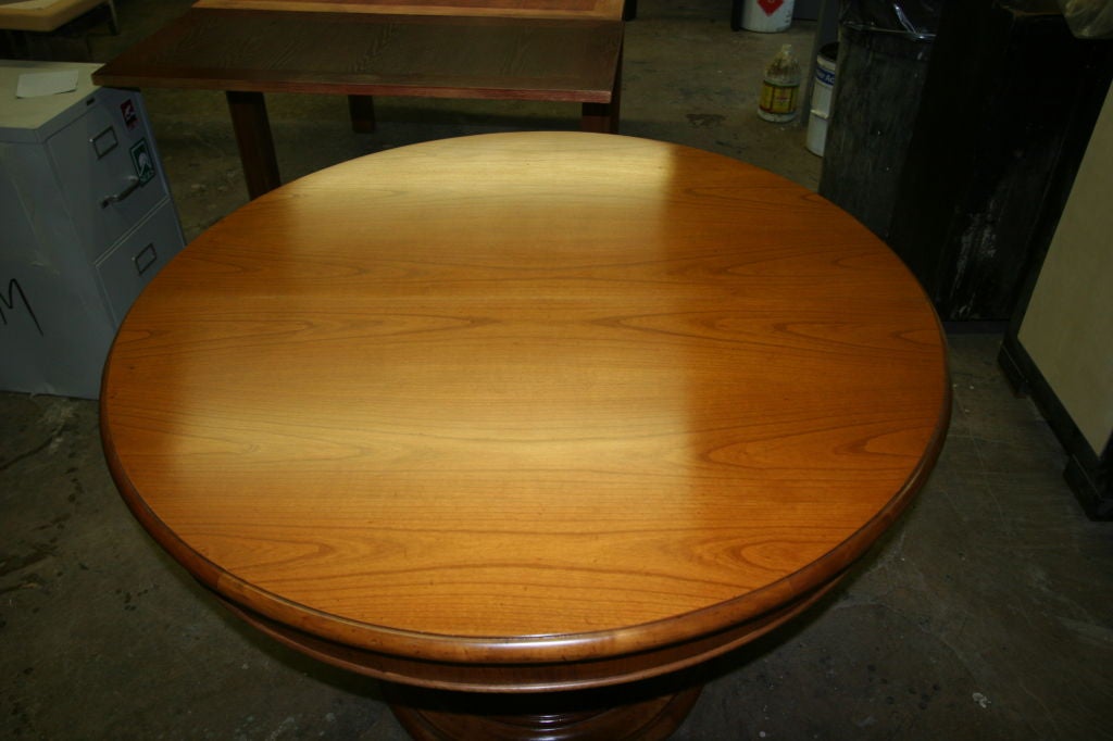 1930's Column Round dining Table in Pecan .