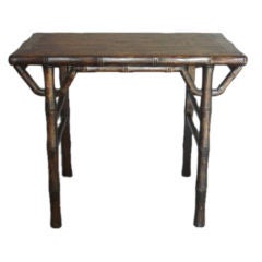 Antique Faux Bamboo 19th Century Chinese Desk