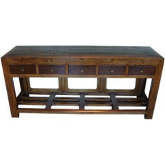 19th Century Elm Store Counter Console