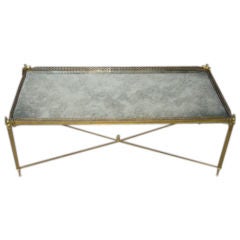 French Brass Filigree Gallery Coffee Table