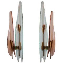 Pair of Documented Max Ingrand for Fontana Arte Sconces