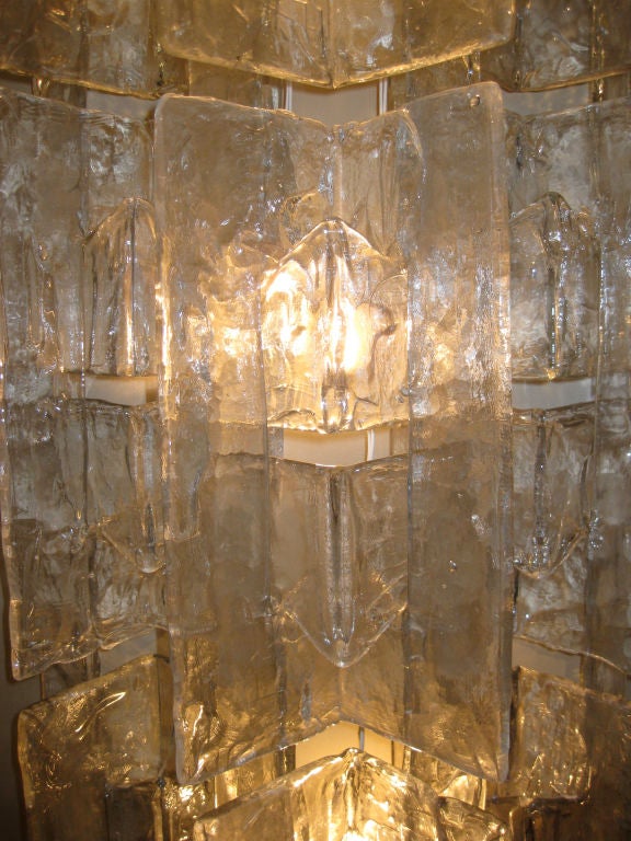 Pair of Mazzega Large Glass Sconces In Excellent Condition For Sale In New York, NY