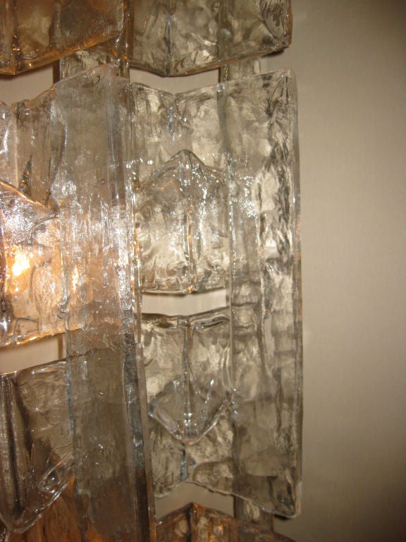 20th Century Pair of Mazzega Large Glass Sconces For Sale