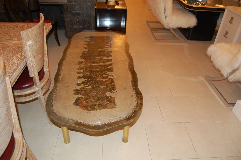 Philip and Kelvin LaVerne Romanesque Bronze Coffee Table In Excellent Condition For Sale In New York, NY