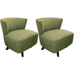 Pair of Dunbar Swivel Club Chairs