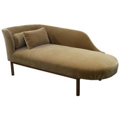 Chaise with Mohogany Legs Designed by Dunbar