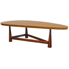 Coffee Table in Mahogany with Rosewood Base by Edward Wormley