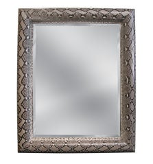 Large Mirror with Frame Covered in Python by Karl Springer