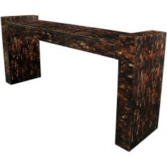 Console Table Covered in Tessellated Horn by Enrique Garcel