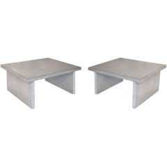 Pair of Custom Coffee Tables in Cast Cement
