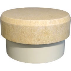 Round Coffee Table in Resin and Bone by Enrique Garcel
