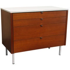 Chest of Drawers with White Laminate Top by Florence Knoll