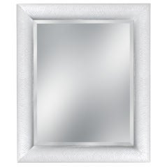 Mirror with Frame Covered in White Snake by Karl Springer