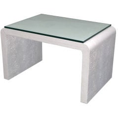 Coffee Table Covered in White Snake by Karl Springer