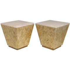 Pair of Occasional Tables in Tesselated Goatskin