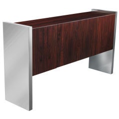 Retro 4 Door Commode in Chrome and Brazilian Rosewood by Milo Baughman