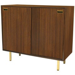 2 Door Cabinet in Mahogany with Brass Pulls by Harvey Probber
