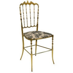 Vintage Petit Elegant Chair in Solid Brass by Chiavari