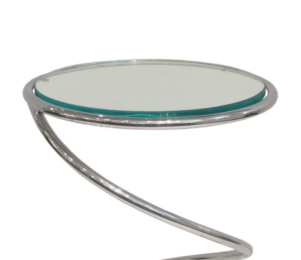 Side table in chrome with glass top by Pace International, American 1970's