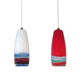 Pair of Hand Blown Glass Pendants by Massimo Vignelli