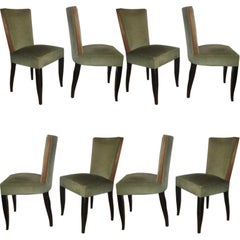 Set of Eight Art Deco Dining Chairs