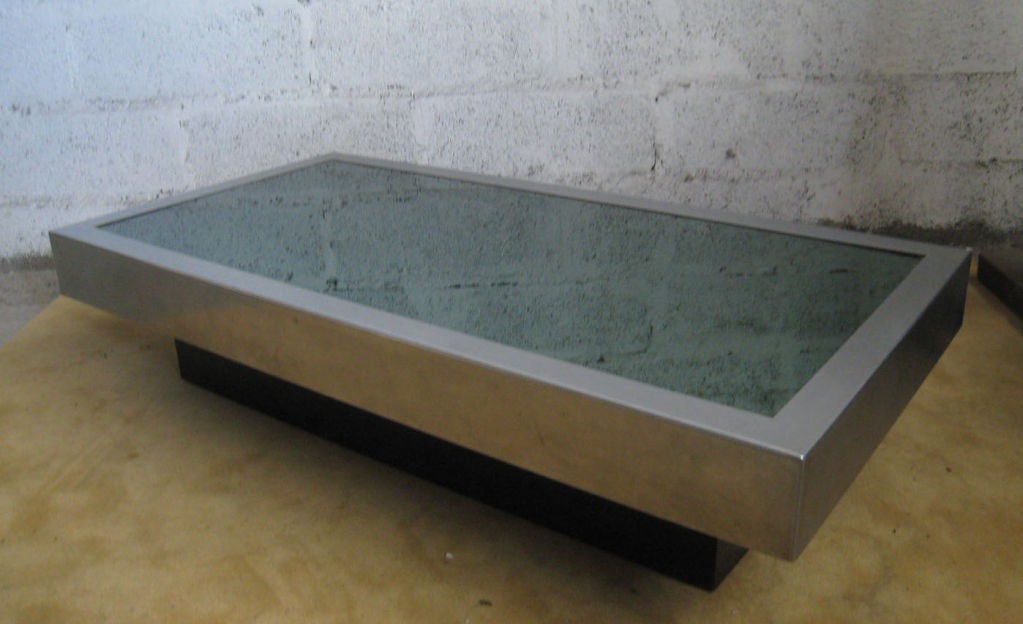 Large mirrored coffee table. Original.