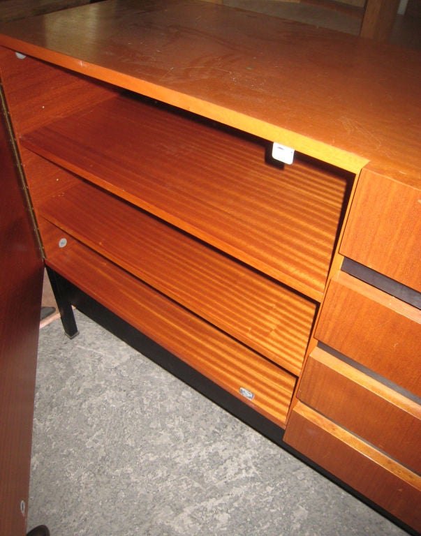 Rosewood and Black Metal Cabinet For Sale 1