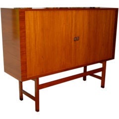 Standing cabinet with tambour doors by Hans Wegner